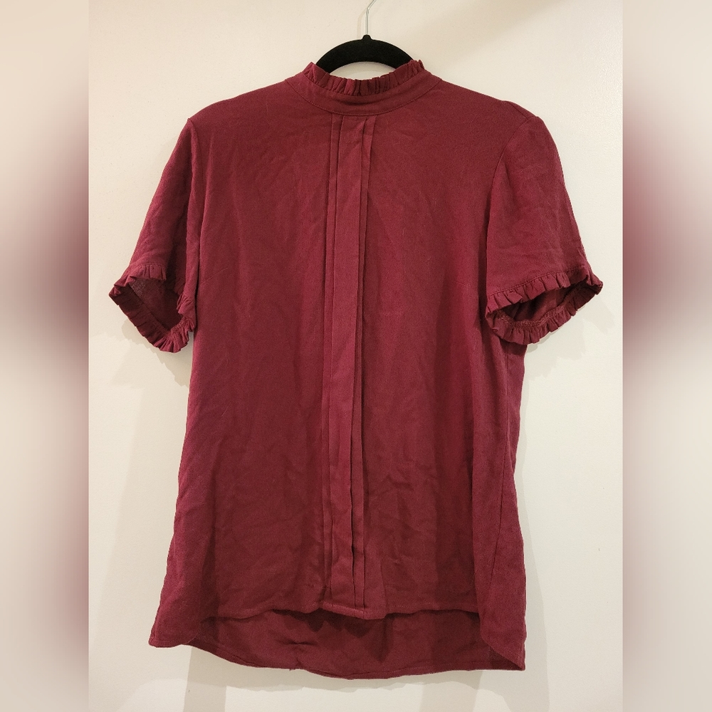 Twik Burgundy Short Sleeve Blouse